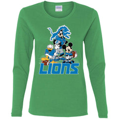 Mickey Mouse Detroit Lions American Football Nfl Sports Shirt Women Long Sleeve Shirt Women Long Sleeve Shirt - parenttees