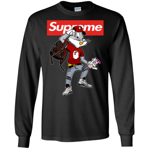 Supreme Rabbit Shirt Men Long Sleeve Shirt Black / S Men Long Sleeve Shirt - parenttees