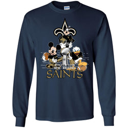 Nfl – New Orleans Saints Donald Duck Goofy Mickey Mouse Super Bowl 2019 Football Men Long Sleeve Shirt