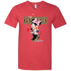 Minnie Mouse Love Couple T-shirt Valentine's Day T-shirt Men V-Neck T-Shirt Men V-Neck T-Shirt - parenttees