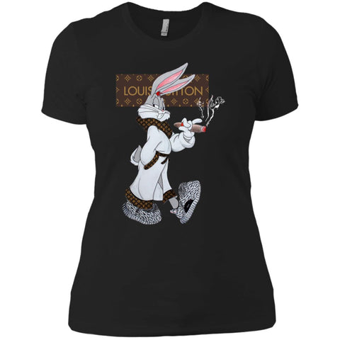 Louis Vuitton Rabbit Smoking Shirt Women Cotton T-Shirt Black / X-Small Women Cotton T-Shirt - parenttees