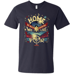 Captain Marvel Home Is What We Fight For Men V-Neck T-Shirt Men V-Neck T-Shirt - parenttees