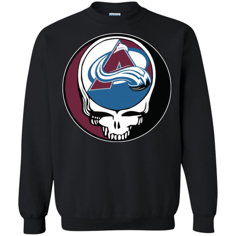 Colorado Avalanche Grateful Dead Steal Your Face Hockey Nhl Shirts Crewneck Pullover Sweatshirt Black / S Crewneck Pullover Sweatshirt - parenttees