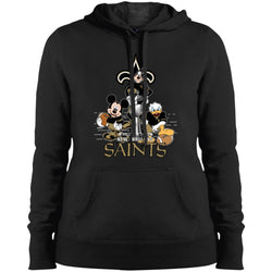 Nfl – New Orleans Saints Donald Duck Goofy Mickey Mouse Super Bowl 2019 Football Women Hooded Sweatshirt