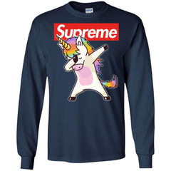 Supreme Unicorn T-shirt Dance Dabbing Unicorn Men Long Sleeve Shirt Men Long Sleeve Shirt - parenttees