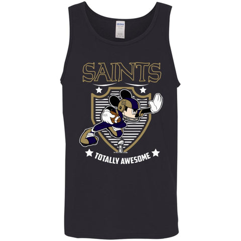 Nfl – New Orleans Saints Totally Awesome Mickey Mouse Super Bowl 2019 Football Men Cotton Tank Black / X-Small Men Cotton Tank - parenttees