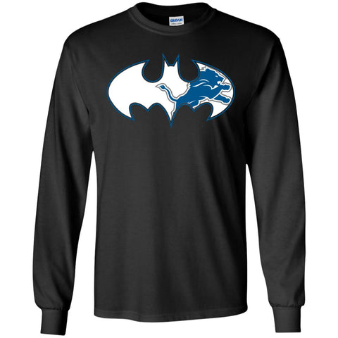 We Are The Detroit Lions Batman Nfl Mashup Men Long Sleeve Shirt Black / S Men Long Sleeve Shirt - parenttees