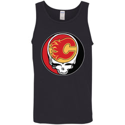 Calgary Flames Grateful Dead Steal Your Face Hockey Nhl Shirts Men Cotton Tank