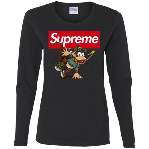 Supreme Monkey T-shirt Women Long Sleeve Shirt Black / S Women Long Sleeve Shirt - parenttees