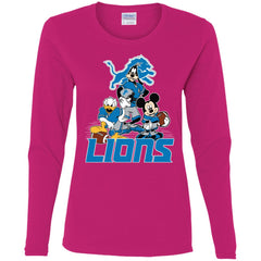 Mickey Mouse Detroit Lions American Football Nfl Sports Shirt Women Long Sleeve Shirt Women Long Sleeve Shirt - parenttees