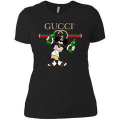 Gucci Mickey Mouse Drink Beer T-shirt Women Cotton T-Shirt Women Cotton T-Shirt - parenttees