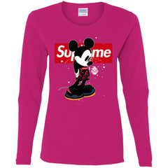 Supreme Mickey Babe Cute Love T-shirt Women Long Sleeve Shirt Women Long Sleeve Shirt - parenttees