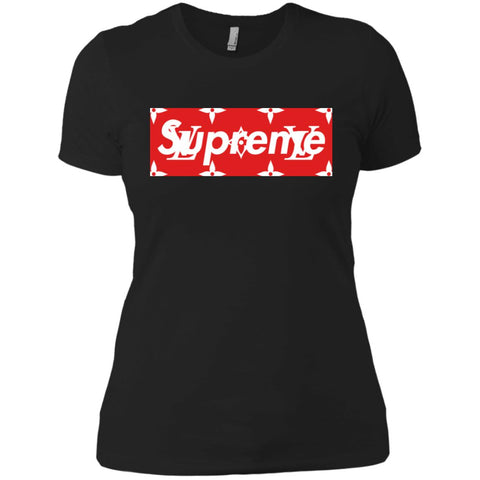 Louis Vuitton Box Supreme T-shirt Women Cotton T-Shirt Black / X-Small Women Cotton T-Shirt - parenttees