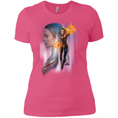 Captain Marvel Flying Space Portrait Women Cotton T-Shirt Women Cotton T-Shirt - parenttees