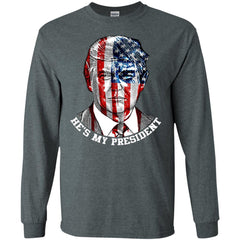 Donald Trump American Flag T-shirt Men Long Sleeve Shirt Men Long Sleeve Shirt - parenttees