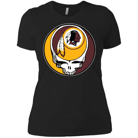 Washington Redskins Grateful Dead Steal Your Face Football Nfl Shirts Women Cotton T-Shirt Black / X-Small Women Cotton T-Shirt - parenttees