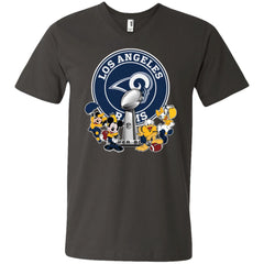 Los Angeles Rams Super Bowl 2019 Mickey Minnie Mouse Donald Daisy Duck Football Nfl Men V-Neck T-Shirt Men V-Neck T-Shirt - parenttees