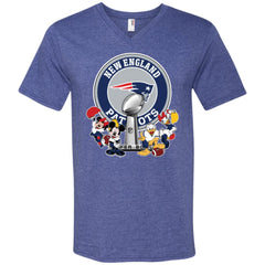 New England Patriots Super Bowl 2019 Mickey Minnie Mouse Donald Daisy Duck Football Nfl Men V-Neck T-Shirt Men V-Neck T-Shirt - parenttees