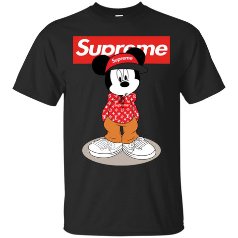 Supreme Mickey Mouse T-shirt Men Cotton T-Shirt Black / S Men Cotton T-Shirt - parenttees