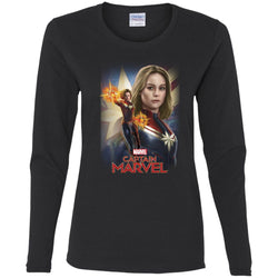 Marvel Captain Marvel Powers Portrait Women Long Sleeve Shirt