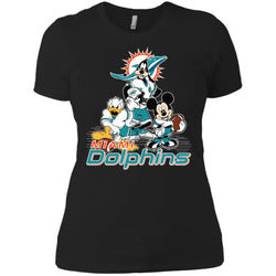 Mickey Mouse Miami Dolphins American Football Nfl Sports Shirt Women Cotton T-Shirt