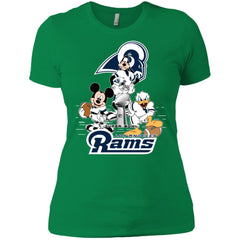 Nfl – Los Angeles Rams Donald Duck Goofy Mickey Mouse Super Bowl 2019 Football Women Cotton T-Shirt Women Cotton T-Shirt - parenttees