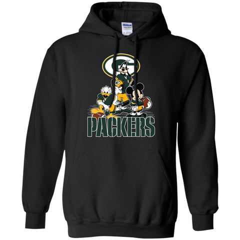 Mickey Mouse Green Bay Packer American Football Nfl Sports Shirt Pullover Hoodie Sweatshirt Black / S Pullover Hoodie Sweatshirt - parenttees