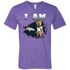 Nfl Denver Broncos I Am Groot T-shirt Men V-Neck T-Shirt Men V-Neck T-Shirt - parenttees