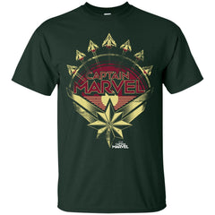 Captain Marvel Yellow Red Plane Flight Logo Men Cotton T-Shirt Men Cotton T-Shirt - parenttees