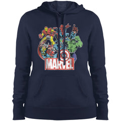 Marvel Avengers Team Retro Comic Vintage Graphic Women Hooded Sweatshirt Women Hooded Sweatshirt - parenttees