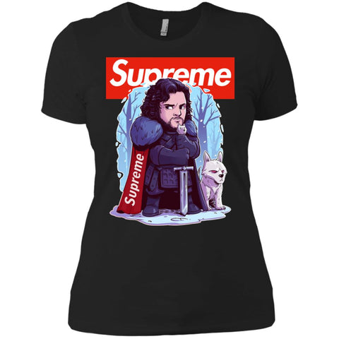 Supreme Game Of Thrones T-shirt Women Cotton T-Shirt Black / X-Small Women Cotton T-Shirt - parenttees