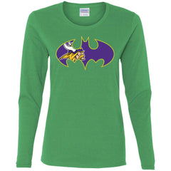 We Are The Minnesota Vikings Batman Nfl Mashup Women Long Sleeve Shirt Women Long Sleeve Shirt - parenttees