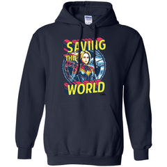 Captain Marvel Saving The World Portrait Pullover Hoodie Sweatshirt Pullover Hoodie Sweatshirt - parenttees