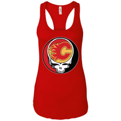 Calgary Flames Grateful Dead Steal Your Face Hockey Nhl Shirts Women Tank Top Women Tank Top - parenttees