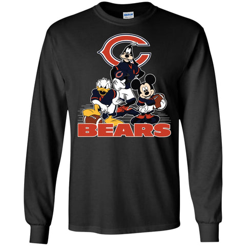 Mickey Mouse Chicago Bears American Football Nfl Sports Shirt Men Long Sleeve Shirt Black / S Men Long Sleeve Shirt - parenttees