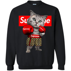 Supreme Boxing Cat Best Funny T-shirt Crewneck Pullover Sweatshirt