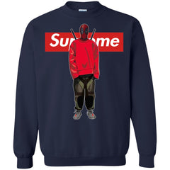 Supreme Deadpool Hiphop T-shirt Crewneck Pullover Sweatshirt Crewneck Pullover Sweatshirt - parenttees