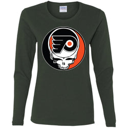 Philadelphia Flyers Grateful Dead Steal Your Face Hockey Nhl Shirts Women Long Sleeve Shirt