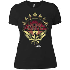 Captain Marvel Yellow Red Plane Flight Logo Women Cotton T-Shirt Women Cotton T-Shirt - parenttees