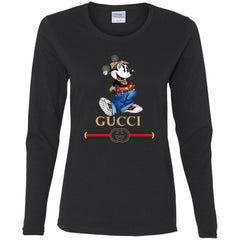 Gucci T-shirt Mouse Mickey Cartoon T-shirt Women Long Sleeve Shirt Women Long Sleeve Shirt - parenttees