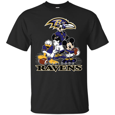 Mickey Mouse Baltimore Ravens American Football Nfl Sports Shirt Men Cotton T-Shirt Black / S Men Cotton T-Shirt - parenttees