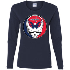 Washington Capitals Grateful Dead Steal Your Face Hockey Nhl Shirts Women Long Sleeve Shirt Women Long Sleeve Shirt - parenttees