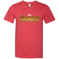 Marvel Avengers Infinity War Golden Logo Men V-Neck T-Shirt Men V-Neck T-Shirt - parenttees