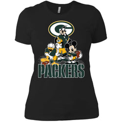 Mickey Mouse Green Bay Packer American Football Nfl Sports Shirt Women Cotton T-Shirt