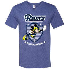 Nfl – Los Angeles Rams Totally Awesome Mickey Mouse Super Bowl 2019 Football Men V-Neck T-Shirt Men V-Neck T-Shirt - parenttees