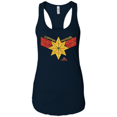 Captain Marvel Distressed Star Ribbon Logo Women Tank Top Women Tank Top - parenttees