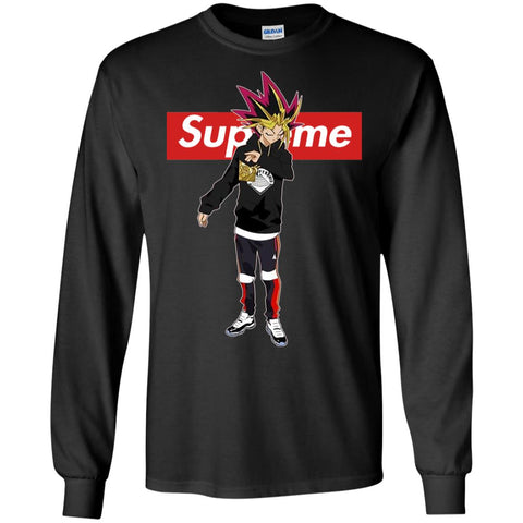 Supreme Yugi Mutou Game Yugioh T-shirt Men Long Sleeve Shirt Black / S Men Long Sleeve Shirt - parenttees