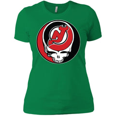 New Jersey Devils Grateful Dead Steal Your Face Hockey Nhl Shirts Women Cotton T-Shirt Women Cotton T-Shirt - parenttees