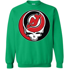 New Jersey Devils Grateful Dead Steal Your Face Hockey Nhl Shirts Crewneck Pullover Sweatshirt Crewneck Pullover Sweatshirt - parenttees