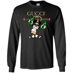 Gucci Mickey Mouse Drink Beer T-shirt Men Long Sleeve Shirt